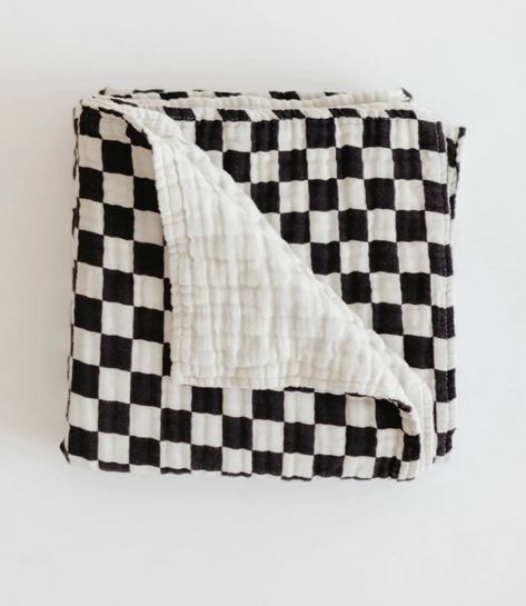 Muslin Linens Black And White Checkered Nursery, Checkered Quilt, Muslin Quilt, French Baby, Black Checkered, Luxury Baby, Muslin Cotton, Linen Pillows, Baby Products