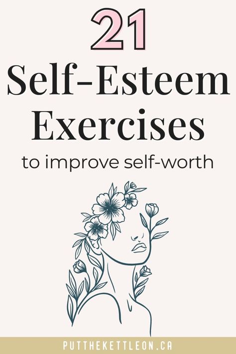 Looking to boost your self-esteem? Here are 21 self esteem building exercises you can try to overcome feelings of low self-worth. Includes worksheets and activities to work on self-esteem and confidence. Ideal for women, teens and girls. How To Build Up Your Self Esteem, Build Your Self Esteem, Activities To Build Self Esteem, Self Help Topics, How To Work On Self Esteem, Raise Self Esteem Tips, Positive Self Talk Activities For Adults, How To Feel Worth It, Self Esteem Boost