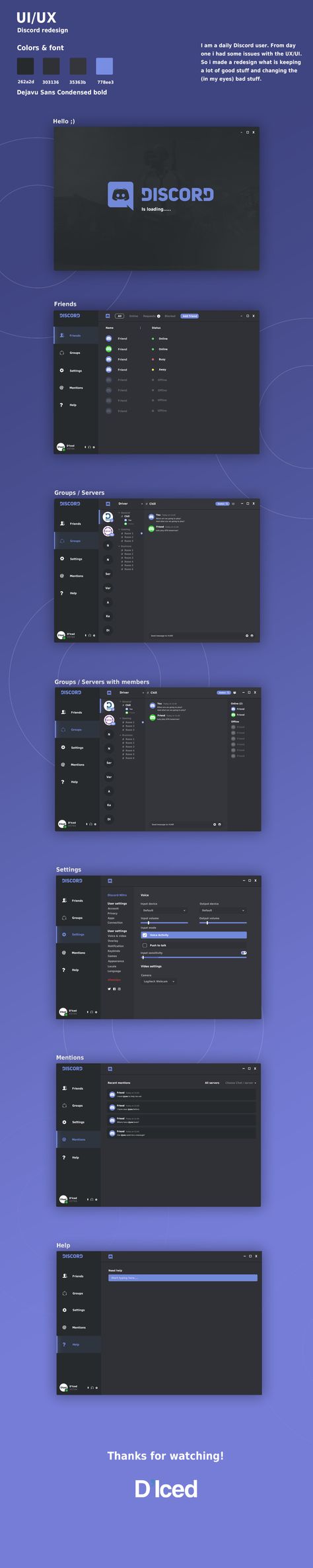 Interface Design Desktop, Discord Redesign, Dashboard Design Template, Simple Website Design, Ui Design Dashboard, App Design Layout, Wireframe Design, Ui Design Trends, Data Visualization Design