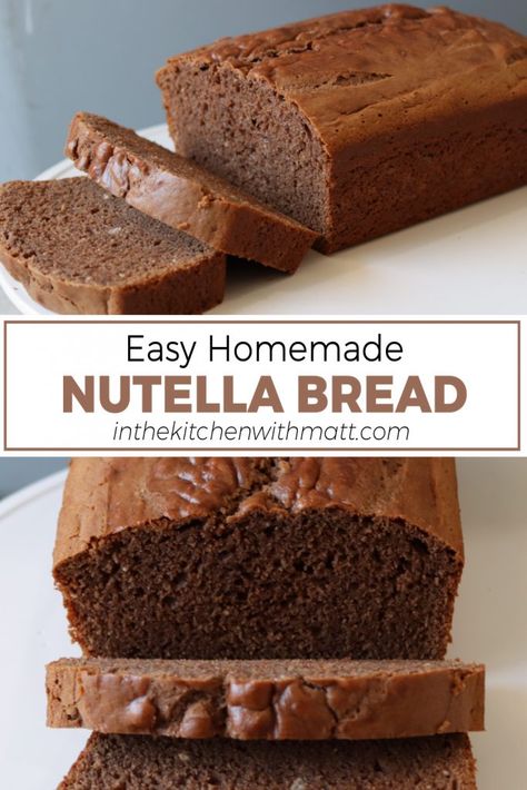 Nutella And Bread Recipes, Baking Recipes With Nutella, Nutella Loaf Cake, Nutella Breakfast Recipes Easy, Desserts With Nutella Easy, Nutella Bread Recipe, Nutella Muffins Recipes, Recipes Using Nutella, Nutella Baking