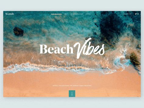 Wandr: Beaches Header Transition ?? by Green Chameleon Business Website Design, Motion Animation, Portfolio Ideas, Web Ui Design, Website Design Layout, Ui Design Inspiration, Travel Website, Website Layout, Motion Graphic