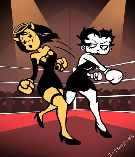 Facing off in the ring, Betty Boop lays out Alice Angel for a three count in the second round. Betty Boop X Jessica Rabbit, Betty Boop Animation, Betty Boop X Koko, Betty Boop Jessica Rabbit, Alice Angel Cartoon, Best Friend Animation, Jessica Rabbit And Betty Boop, Betty Boop And Jessica Rabbit, Betty Boop Fanart