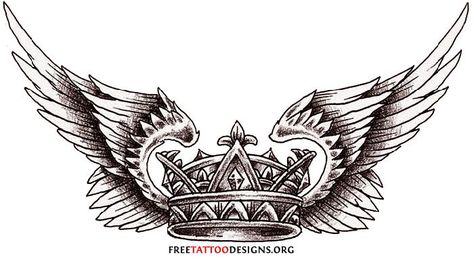 i like this crown no wings though Wings Crown Tattoo, Crown With Wings Tattoo, Tattoos Wings, Throat Tattoo, Crown Tattoo Design, Wing Tattoo Designs, King Tattoos, Neck Tattoo For Guys, Wing Tattoo