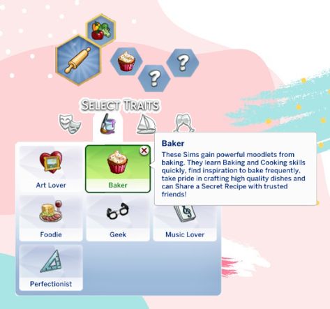 Sims 4 Cupcake Cc, Sims 4 Cc Skills, Sims 4 Cc Traits And Aspirations, Sims Traits, Sims Room, Los Sims 4 Mods, Sims Gameplay, Ts4 Mods, Sims Baby