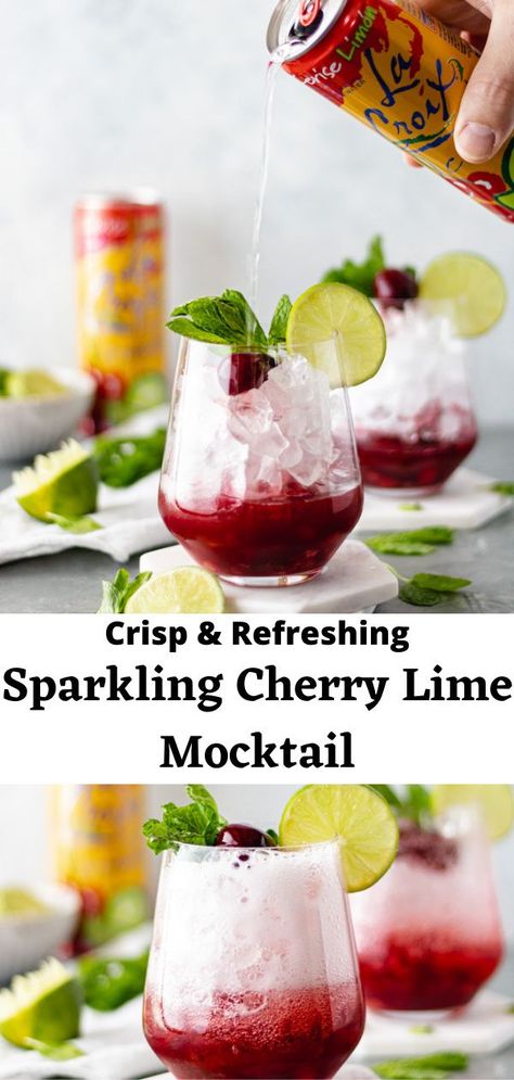 Juice Concentrate Recipes, Refreshing Mocktail, Diy Kombucha, Mocktail Drinks, Fun Drink Recipe, Lime Drinks, Lime Water, Tart Cherry Juice, Alcohol Free Drinks