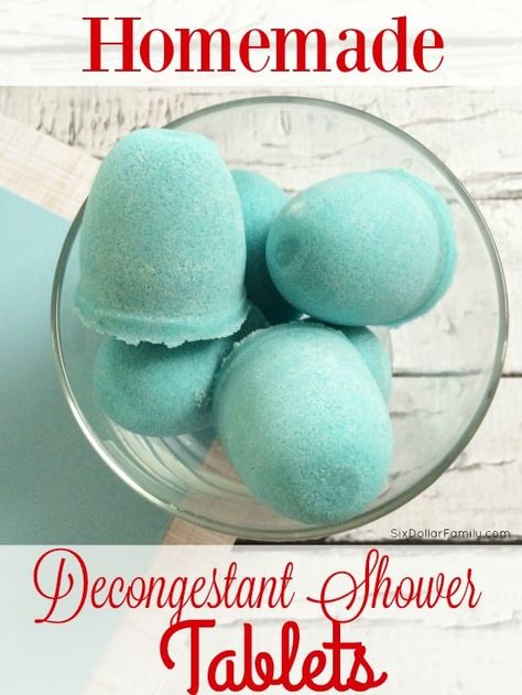 Homemade Decongestant Shower Tablets - Skip the store bought vapor tablets! This homemade natural remedy works much better, is cheaper and are so easy to make! You'll wonder you waited so long to make the switch! Homemade Vicks, Vicks Shower, Shower Melts, Shower Tablets, Brad Nails, Natural Healing Remedies, Natural Cold Remedies, Diy Remedies, Homemade Bath Products