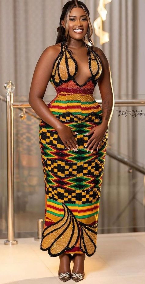 Fella Makafui, Kente Gown, Dresses