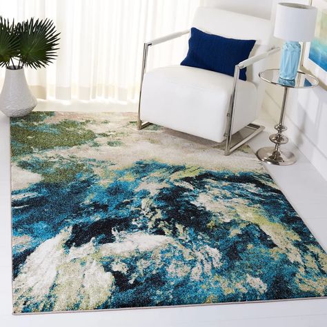 Office Area Rugs, Green Area Rug, Contemporary Bed, Navy Rug, Green Area Rugs, Dining Room Rug, Navy Green, Abstract Rug, Home Construction