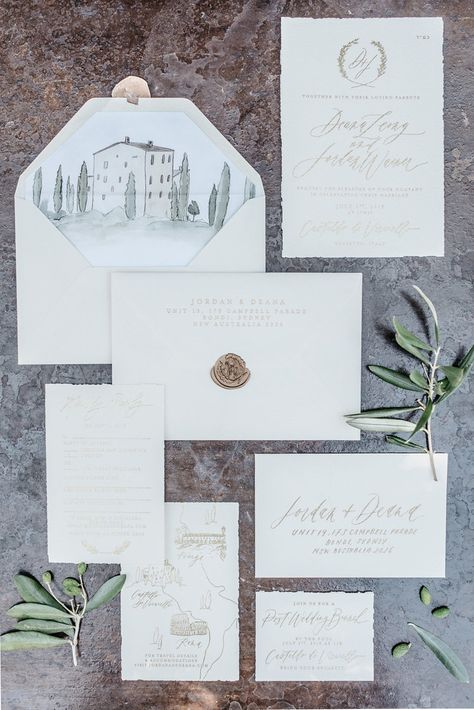 Tuscan Wedding Theme, Tuscan Inspired Wedding, Tuscan Wedding, Trendy Wedding Invitations, Wedding Invitation Inspiration, Calligraphy Wedding Invitation, Wedding Invitations Romantic, Countryside Wedding, Destination Wedding Invitations