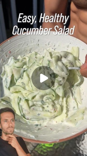 Health Myths and Tips on Instagram: "🥒 This high-protein cucumber salad is a perfect weight loss recipe! 

🥗 Cucumbers are low in calories but high in water and fiber, helping you stay full without the extra calories. Add some lean protein, and you've got a meal that satisfies your hunger while supporting your fitness goals. 

Refreshing, filling, and delicious—it's a must-try!

Ingredients:
• 1 cup fat free greek yogurt, plain
• zest of 1 lemon (optional)
• squeeze of lemon
• 2 garlic cloves, minced
• 1/4 tsp salt (add more to your liking)
• 1/4 tsp dill
• 1/4 tsp chili flakes
• 1 large cucumber, sliced into thin strips

✅️ Follow for more healthy recipes and daily health tips

Credits: @raziyyz 💪🏽

#weightlossrecipes #healthyfoodideas #cucumbersalad #lowcaloriemeals #healthyrecipes # High Volume Low Calorie, Cucumber Carrot Salad, Healthy Cucumber Salad, High Protein Salads, Vibrant Lifestyle, Mediterranean Diet Meal Plan, Creamy Cucumber Salad, Creamy Cucumbers, Vegan Salad Recipes