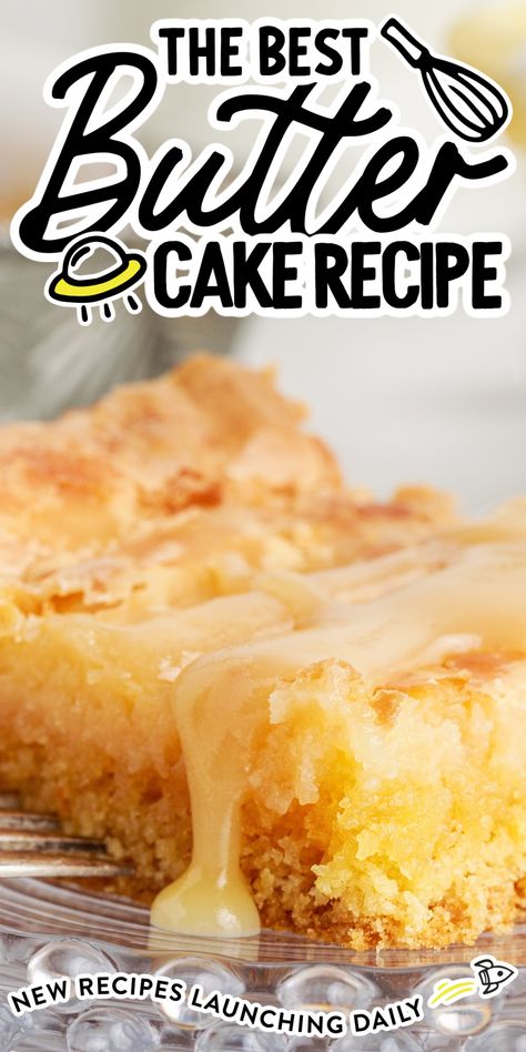 Rich Butter Cake Recipe, Gooey Butter Cake Recipe, Butter Cake Bars, Baked Cream Cheese, Ooey Gooey Butter Cake, Gooey Cake, Soft Cake, Gooey Butter, Gooey Butter Cake