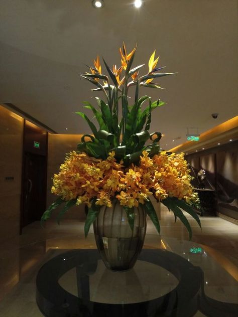 Hotel Flower Arrangements, Tall Flower Arrangements, Tropical Floral Arrangements, Hotel Flowers, Tropical Flower Arrangements, Large Floral Arrangements, Altar Flowers, Large Flower Arrangements, Corporate Flowers