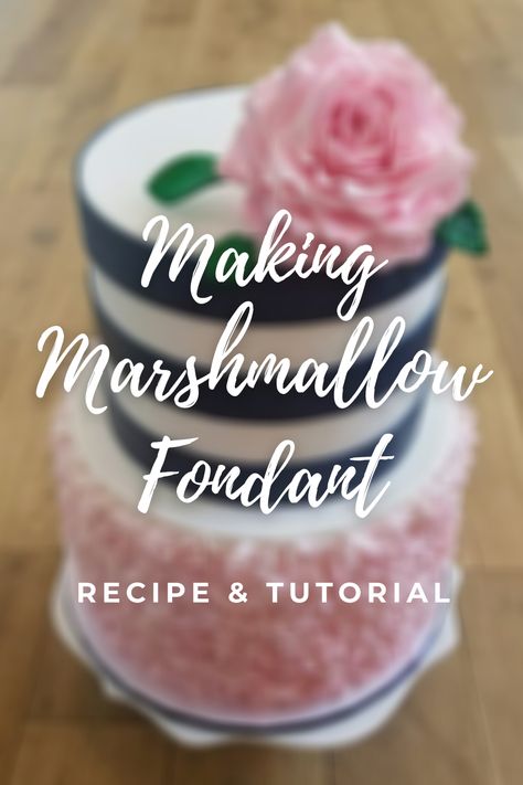 Homemade, inexpensive fondant that tates great in under 30 minutes! Pourable Fondant, Marshmallow Fondant Recipe, Homemade Marshmallow Fondant, Easy Fondant, Fondant Flower Tutorial, Homemade Marshmallow, French Baking, How To Make Marshmallows, Fondant Recipe