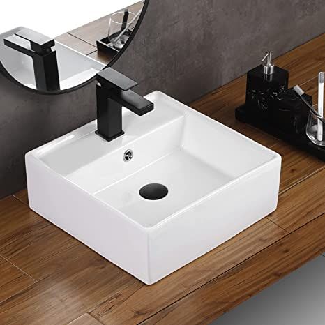 White Ceramic Bathroom, Square Bathroom Sink, Counter Bathroom, Bathroom Vanity Sink, Pedestal Bathroom Sink, Ceramic Bathroom Sink, Washbasin Design, Toilet Sink, Ceramic Bathroom