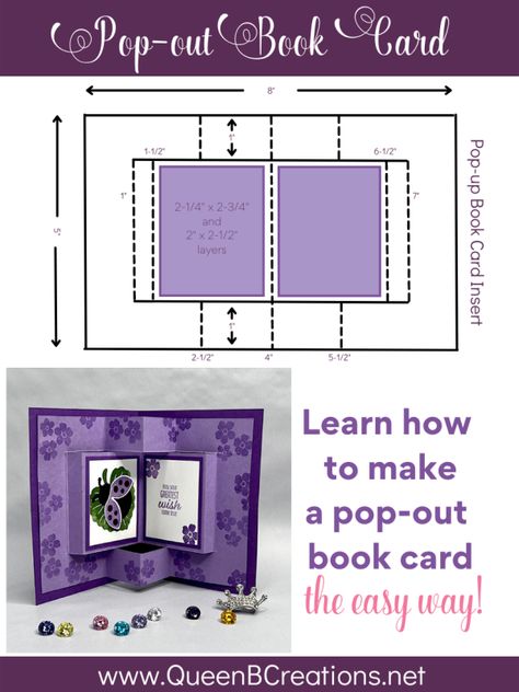 Critters Blog Hop - Pop-out Book Card | Queen B Creations Card Queen, Pop Out Cards, Fancy Fold Card Tutorials, Card Making Templates, Card Decoration, Diy Techniques, Interactive Cards, Up Book, Pop Up Book