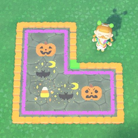 Acnh Halloween Path, Animal Crossing Halloween Designs, Animal Crossing Halloween, Kidcore Island, Acnh Halloween, Animal Halloween Costumes, Animal Crossing Qr Codes Clothes, Face Painting Halloween, Halloween Hats