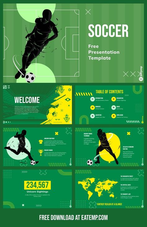 Soccer 13 Pitch Presentation, Soccer Theme, Org Chart, Google Slides Theme, Sports Stadium, Presentation Layout, Cv Design, Soccer League, Google Slides Themes