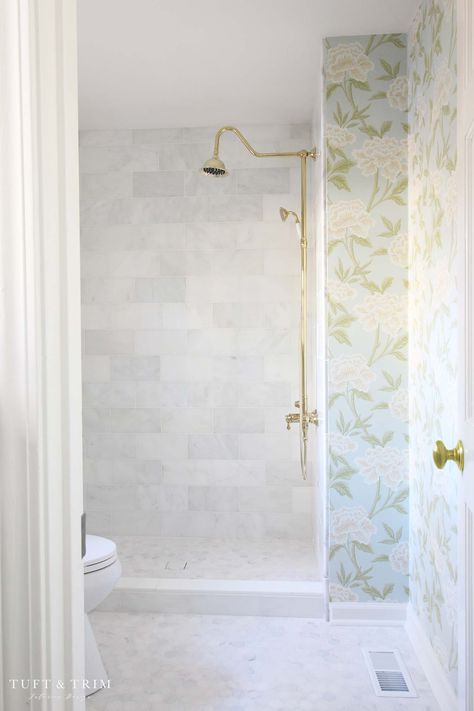 Riad Tile, Carrara Marble Bathroom, Cape Cod Style House, Marble Showers, Garden Bathroom, Hexagonal Mosaic, Chic Spaces, Tile Stores, Bathroom Inspo