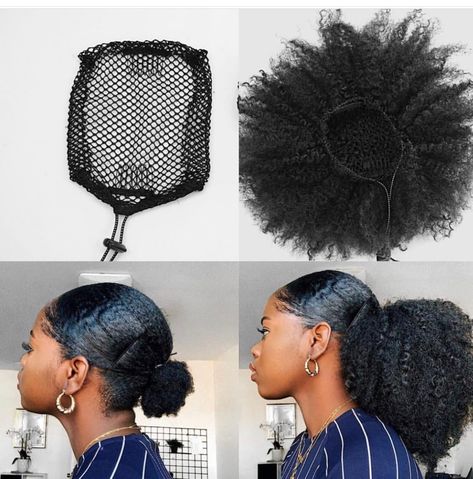 Crochet Ponytail, Crochet Base, Black Natural Hair, Diy Ponytail, Natural Hair Ponytail, Cabello Afro Natural, Crochet Drawstring, Synthetic Braiding Hair, Transitioning Hairstyles