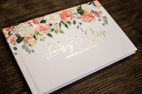 Wedding Guest Book Alternatives - The Overwhelmed Bride Wedding Blog Wedding Guest Book Photo, Guest Book Photo, Wedding Album Cover Design, Wedding Album Cover, Wedding Guest Signing, Bridal Shower Guest Book, Gift Journal, Photo Booth Sign, Wedding Album Design