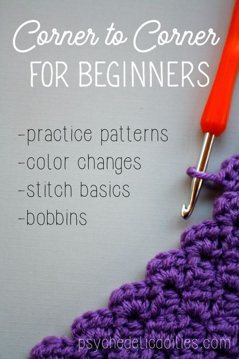 The corner to corner crochet guide you've been missing. Great for beginner crocheters wanting to tackle c2c. Beginners Amigurumi, Crochet Guide, Corner Crochet, Corner To Corner Crochet, Confection Au Crochet, Crochet Geek, Crochet Tips, Corner To Corner, C2c Crochet