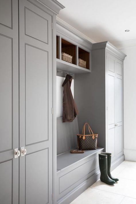 Boot Room Storage, Utility Ideas, Grey Bedrooms, Mudroom Laundry Room Ideas, Mudroom Entry, Petworth House, Boot Room Utility, Vstupná Hala, Mudroom Cabinets