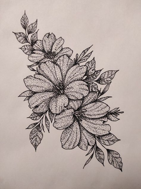 Dot Drawing Sketches, Pen Dot Drawing, Pointilism Art Ideas, Dot Art Drawing, Pointalism Art, Traditional Tattoo Stencils, Stippling Drawing, Tulip Drawing, Black Ink Art