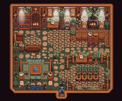 Stardew Inspiration, Stardew Aesthetic, Stardew Layout, Cozy Grove, Coffee And Tea Bar, Stardew Ideas, Stardew Farms, Stardew Valley Layout, Stardew Valley Tips