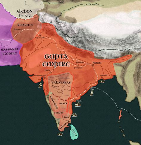 Vikramaditya Empire, Upsc History, Gupta Empire, Ancient India Map, India World Map, Upsc Notes, Historical India, Saraswati Photo, Interesting Maps