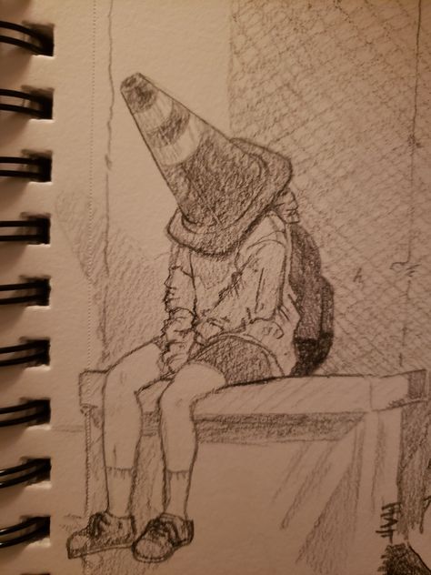 I found this sad looking cone head photo and couldn't resist Pose Reference Drawing, Cone Head, Head Photo, Cool Pencil Drawings, Meaningful Drawings, Reference Drawing, Fantasy Art Dolls, Easy Doodles Drawings, Art Drawings Sketches Creative