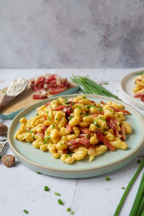 Spatzle con lo speck - Chezuppa! Pasta Fresca, Gnocchi, Healthy Eating, Pasta