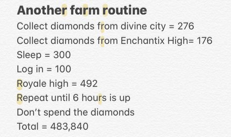 Farming Royale High, Diamond Farming Routine Royale High, Royale High Routine, Royale High When I Grow Up, When I Grow Up Royale High Outfit, Rh Farming Routine, Royale High Diamond Farming Routine, Royale High Farming Routine 2023, When I Grow Up Royale High