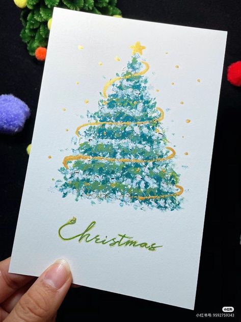 Oil Pastel Christmas Cards, Card Inspo, Homemade Art, Christmas Card Art, 카드 디자인, Oil Pastel Art, Christmas Card Crafts, Diy Paper Crafts Decoration, Christmas Feeling