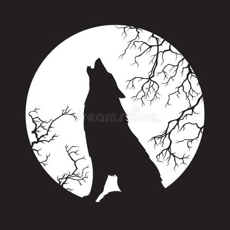 Wiccan Familiar, Moon Vector Illustration, Wolf And Moon Tattoo, Wolf Sketch, Wolf Silhouette, Moon Vector, Burning Wood, Wolf Illustration, Spirit Art