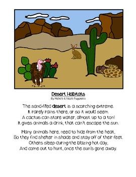 Desert Habitat Poem Desert Habitat, Poem For Kids, Desert Theme, Science Projects For Kids, Science Projects, Teacher Store, Teachers Pay Teachers, Projects For Kids, School Stuff