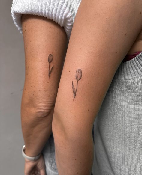 double the fun. Tulip Tattoo, Botanical Tattoo, Tattoos