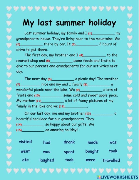 My Summer Holiday Essay, Grade 10 English Worksheets, Simple Past Tense Worksheet For Grade 2, Simple Past Tense Worksheet Grade 3, Recount Text Worksheet, Past Tense Worksheet Grade 2, Past Simple Worksheets For Kids, English Worksheets For Grade 5, Grade 5 English Worksheets