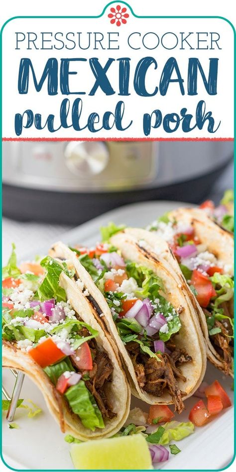 Pulled Pork Carnitas, Instant Pot Mexican, Mexican Pulled Pork, Pork Carnitas Recipe, Pulled Pork Tacos, Carnitas Recipe, Tacos Burritos, Pork Carnitas, Pork Tacos