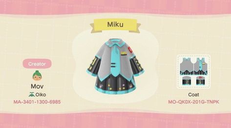 Miku Animal Crossing, Animal Crossing Anime, Motif Acnl, Calico Critters Families, Hello Kitty Toys, Acnh Designs, Animal Crossing Qr Codes Clothes, Island Theme, Qr Codes Animal Crossing