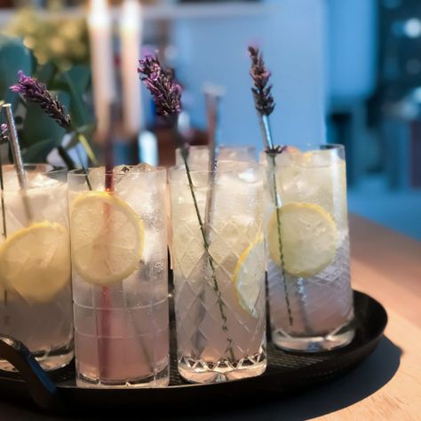 LAVENDER COLLINS – Bespoke Lifestyle Lavender Collins, Lavender Syrup, Lemon Slice, Dried Lavender, Refreshing Cocktails, Simple Syrup, Taper Candle, Food Grade, Vodka