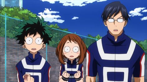 Ochako Uraraka Tenya Iida BNHA screencap my hero academia Anime Shocked Face, Transformers Megatron Art, Goku Y Vegeta, Shocked Face, Villain Deku, Academia Wallpaper, Midoriya Izuku, Ochako Uraraka, Funny Scenes