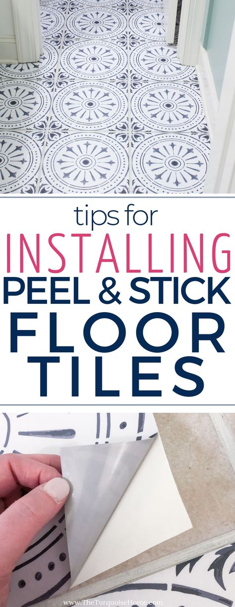 Tips and tricks for installing Peel and Stick Vinyl Floor Tiles How To Install Peel And Stick Flooring, Peel And Stick Floor Tiles, Stick Floor Tiles, Tile Floor Diy, Cheap Flooring, Stick Tiles, Peel And Stick Floor, Vinyl Floor Tiles, Diy Tile