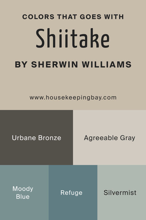 Colors That Go With SW Shiitake Sherwin Williams Shiitake Kitchen, She Twin Williams Shiitake, Sw Shitake Paint, Shitake Paint Sherwin Williams Coordinating Colors, Sherwin Williams Shiitake Color Palette, Shitake Paint Color, Sw Shiitake Cabinets, Sw Shiitake Paint Color, Sherwin Williams Shiitake Cabinets