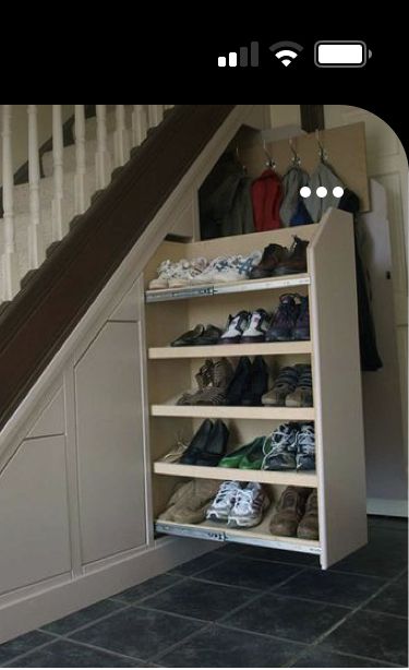 Under Stair Storage, Under Stairs Storage Solutions, تحت الدرج, Under Stair, Attic Renovation Ideas, Diy Storage Shelves, Stairs Storage, Staircase Storage, Staircase Remodel