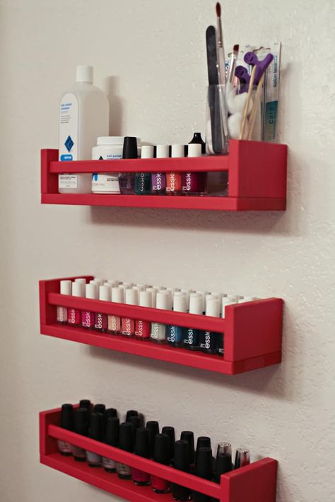 Gorgeous Makeup Organization Ideas - Girl Loves Glam Ikea Spice Rack Hack, Spice Rack Hack, Ikea Makeup Storage, Ikea Hack Storage, Ikea Bekvam, Ikea Spice Rack, Ikea Organization Hacks, Storage Hacks Diy, Ikea Organization