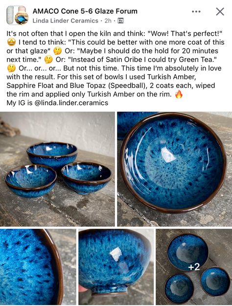 Glaze Ideas, Ceramic Glaze Recipes, Glaze Recipe, Glazes For Pottery, Pottery Bowls, Green Tea, Clay Art, Blue Topaz, Glaze