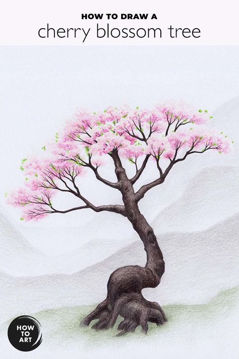 Chinese Blossom, Spring Drawing, Cherry Blooms, Tree Drawings Pencil, Tree Sketches, Sakura Tree, Sketches Simple, Blossom Tree, Plant Drawing