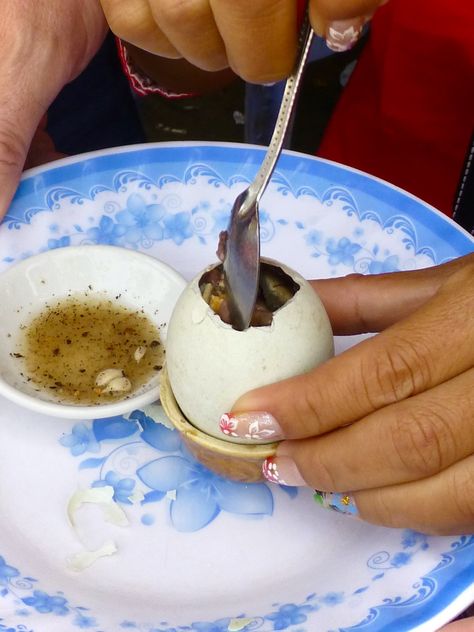 Balut egg is not for the faint of heart: but what is it exactly? And why is it so controversial? Let's find out. Balut Egg Philippines, Balut Egg, Century Egg, Avocados From Mexico, Duck Eggs, Soft Boiled Eggs, Chicken Flavors, Hard Boiled Eggs, Cheap Meals