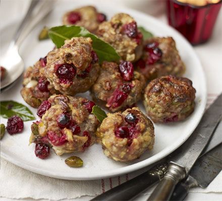 Make stuffing balls to serve alongside your Christmas turkey, or cook the mix in a baking dish if you prefer Sausage Cranberry Stuffing, Solstice Food, Sides Potatoes, Christmas Stuffing, Cranberry Stuffing, Chestnut Stuffing, Stuffing Balls, Sausage Stuffing, Christmas Sides