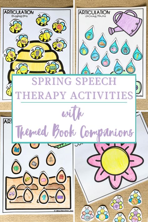 Spring Speech Therapy Activities With Themed Book Companions: Part 1 - Talking Mama Bears Elementary Speech Therapy Activities, Summer Speech Therapy Activities, Easter Speech Activities, Easter Speech Therapy Activities, Preschool Speech Therapy Activities, Speech Therapy Toddler, Easter Speech Therapy, Speech Therapy Book Companions, Spring Speech Therapy Activities